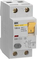 Выключатель дифференциальный (УЗО) KARAT ВД3-63 2P 100А 30мА 6кА тип AC | код MDV20-2-100-030 | IEK